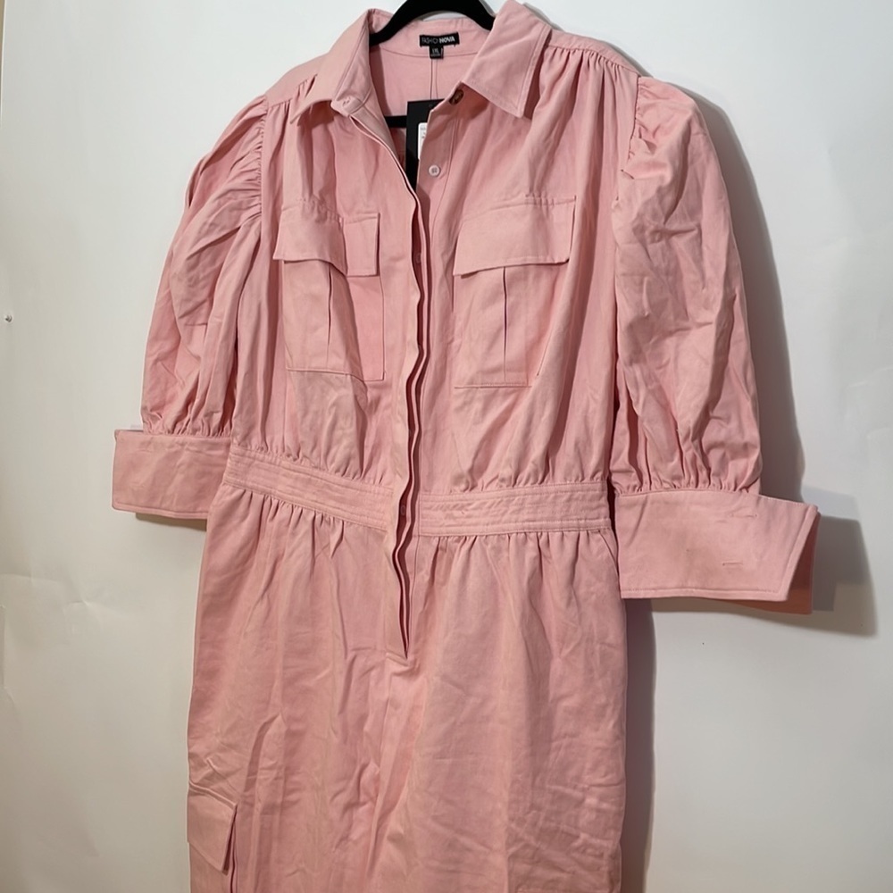 Fashion Nova 1X Taking Off Utility Jumpsuit - Pink - Picture 13 of 16